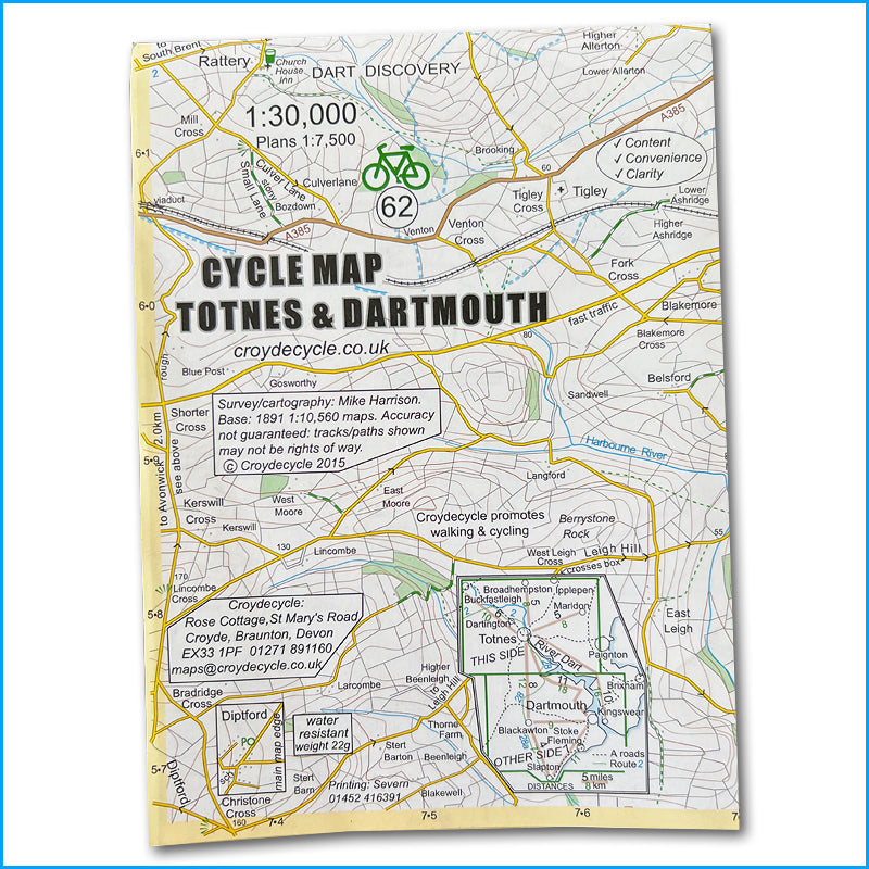 Totnes and Dartmouth cycling map - Croyde Maps