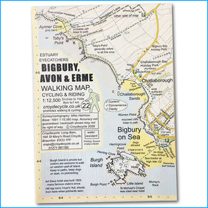 Bigbury, River Avon and River Erme walking and cycling map - Croyde Maps