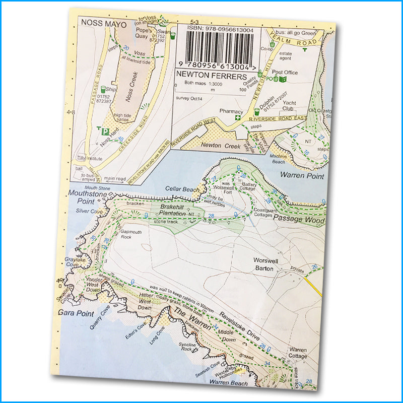 Newton Ferrers, Noss Mayo and Wembury walking and cycling map - Croyde Maps
