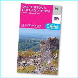 OS Landranger Map 191 - Okehampton & North Dartmoor